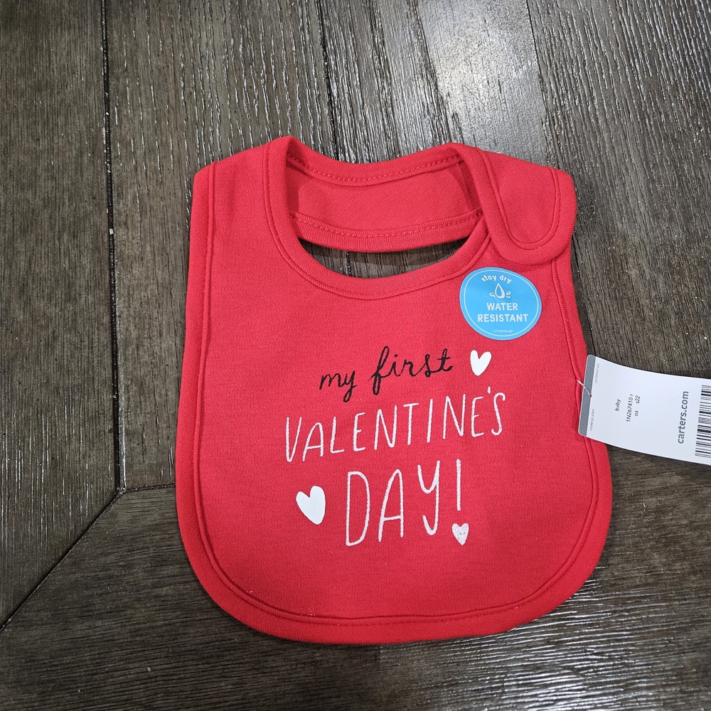Carter's Red Valentine's Day Bib